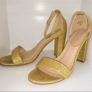 Gold High Heel Sandals